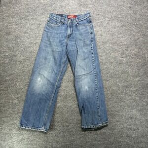 Levi's 569 Loose Straight Jeans Women's 14 Blue Denim Pockets Zip Fly - 26x26.5